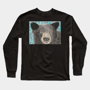 Black bear  face art Long Sleeve T-Shirt